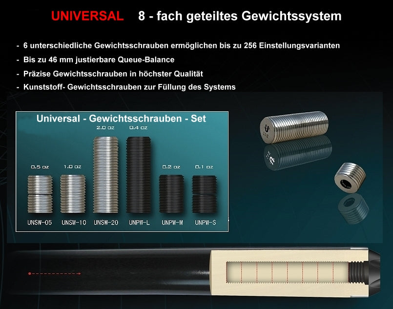 Gewichtsschrauben Universal Komplett-Set, 16-tlg