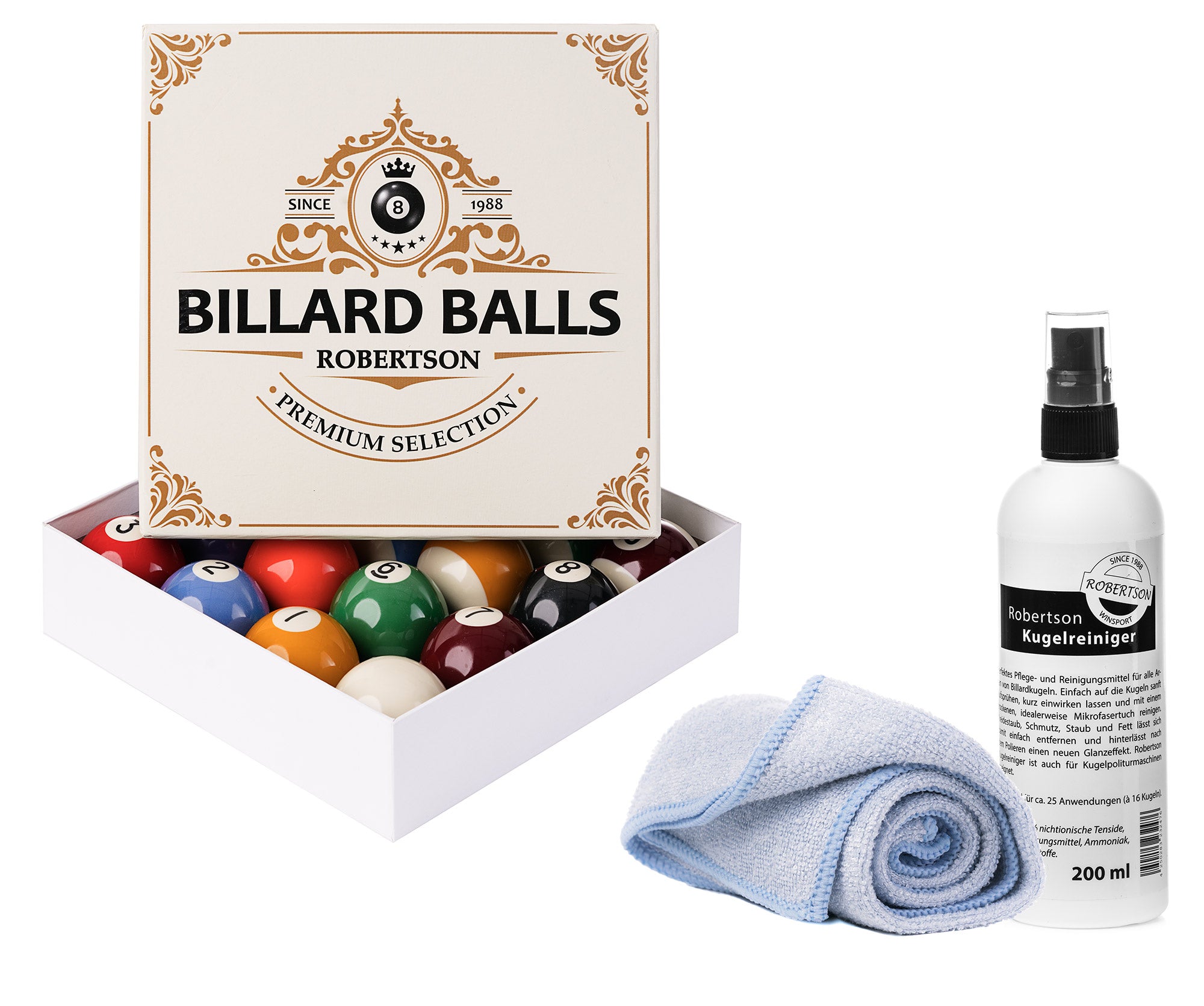 Kugeln Robertson Set inkl. Reiniger und Mikrofasertuch