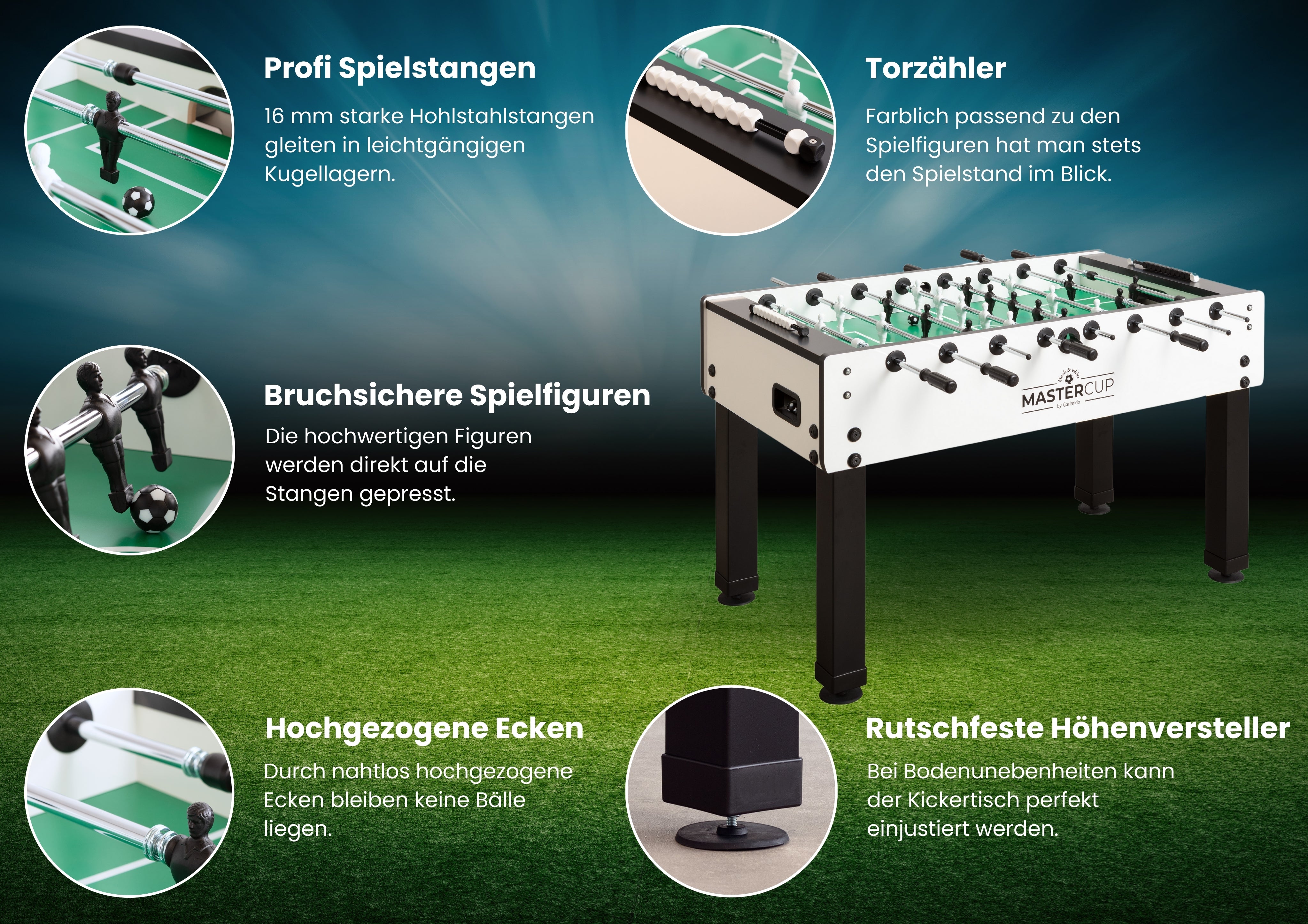 Tischkicker - Garlando MasterCup Black & White