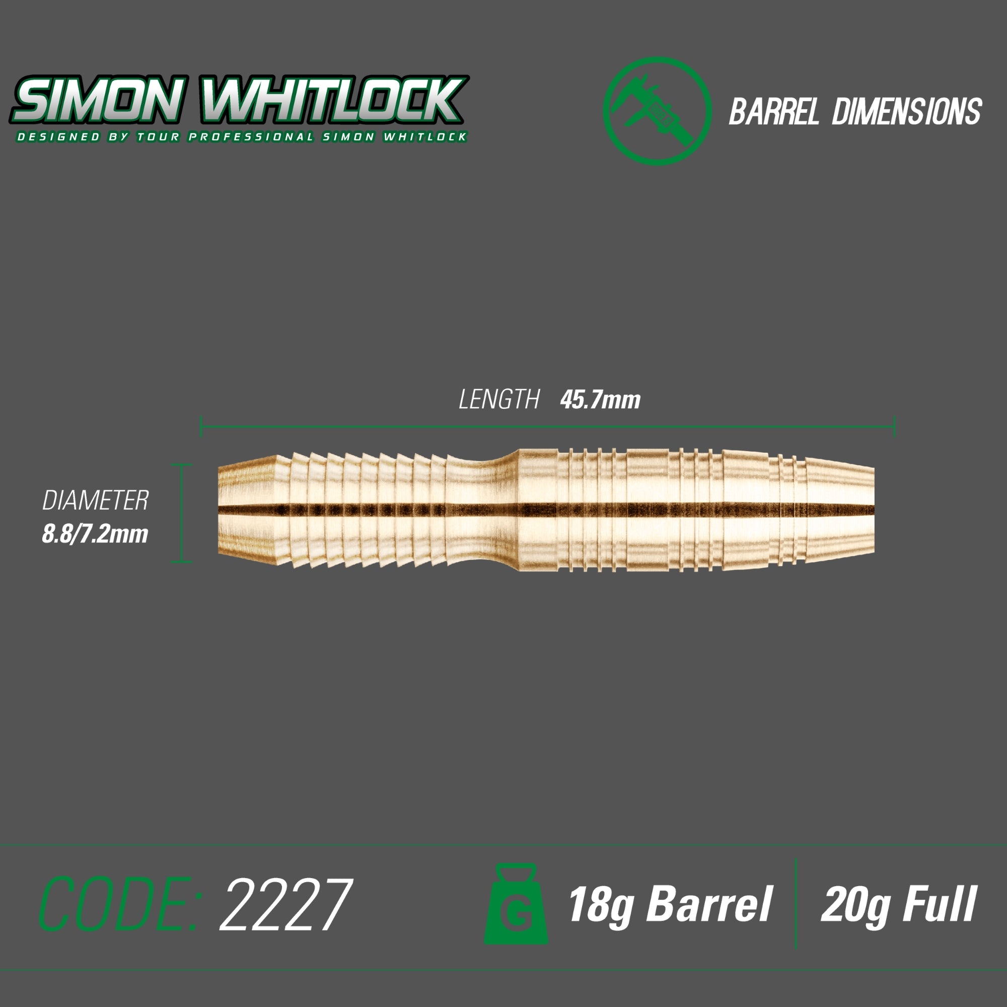 Winmau - Softdart - Simon Whitlock Brass 18 gr.