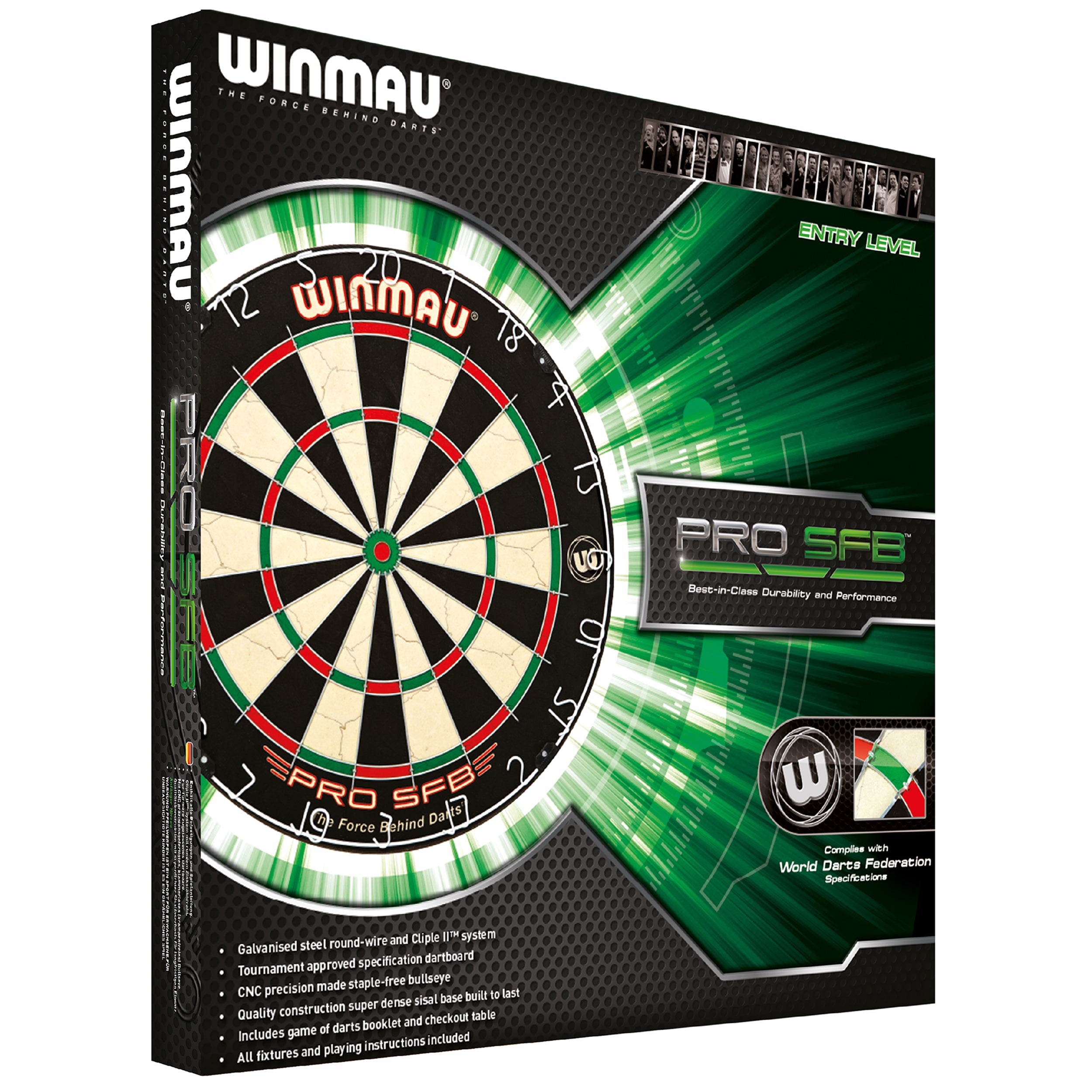Winmau - Dartboard - PRO-SFB im Set inkl. 2 Satz Winmau Steeldarts