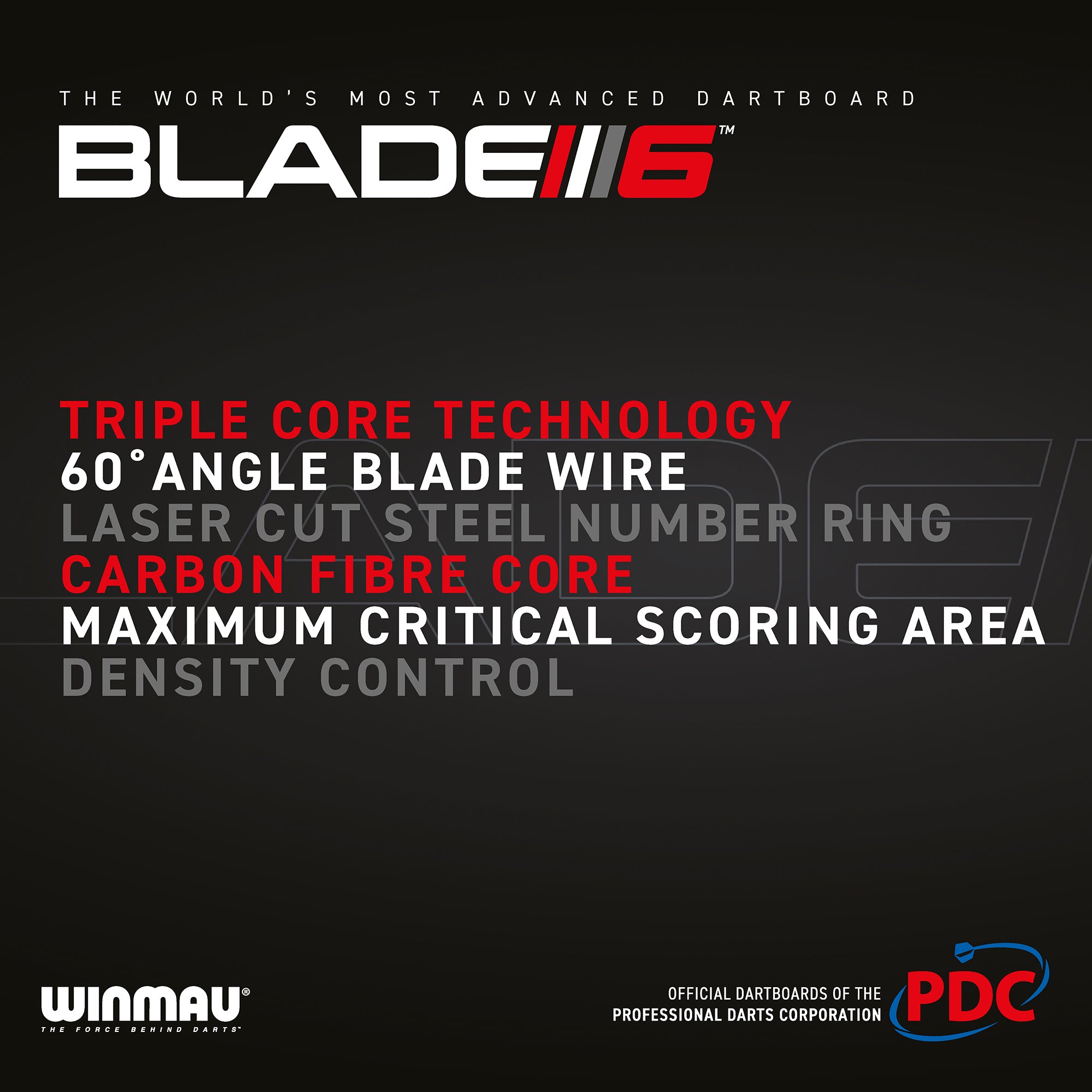 Winmau - Dartboard - Blade 6 Triple Core Carbon PDC