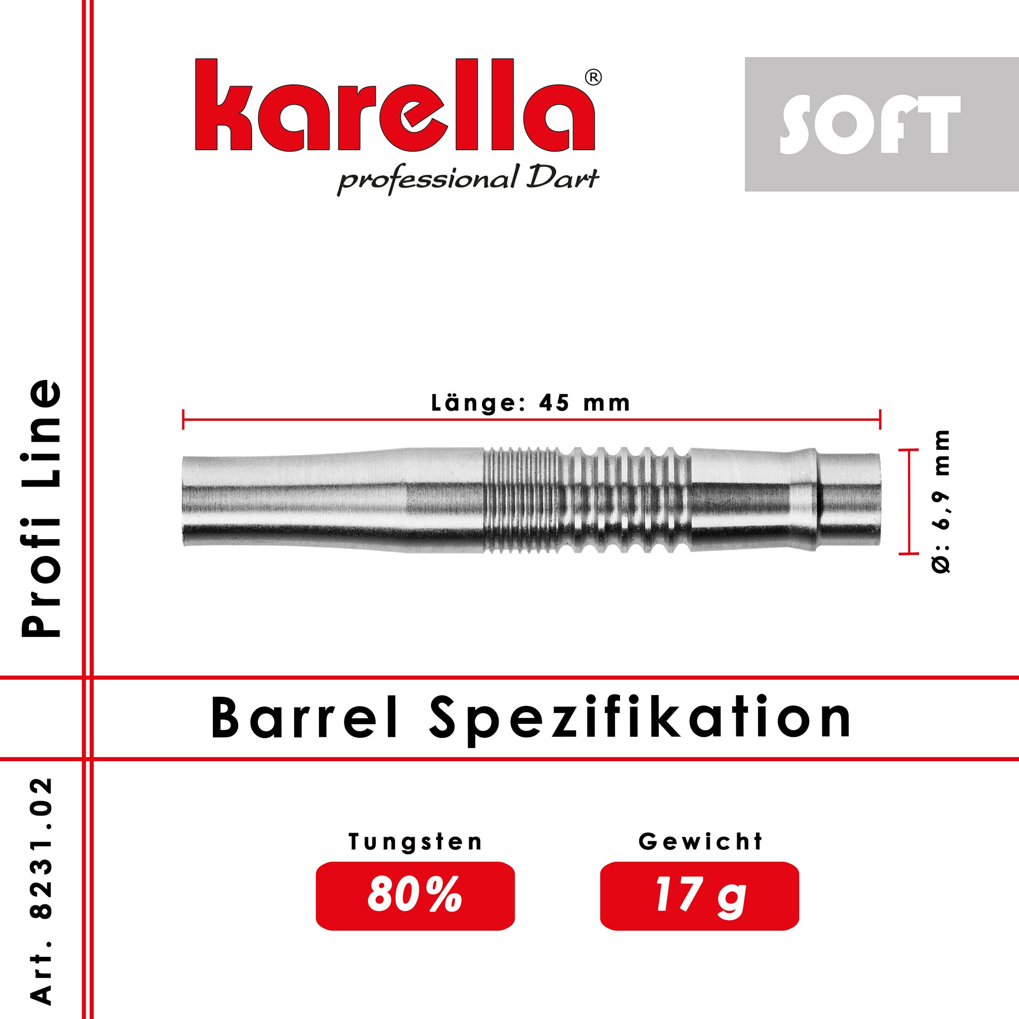 Karella - Softbarrel - Profi Line PLS-02 80% Tungsten 17 gr.