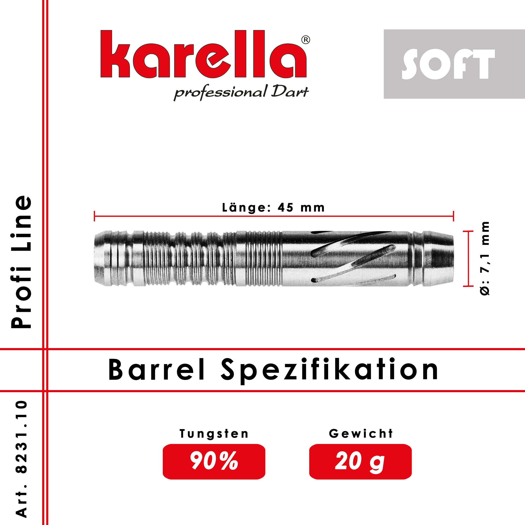 Karella - Softbarrel - Profi Line PLS-10 90% Tungsten 20 gr.