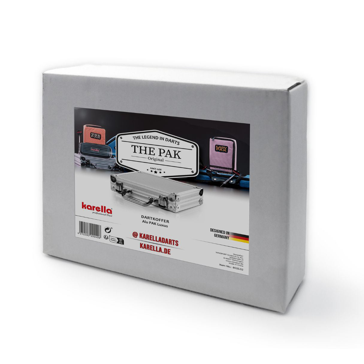 PAK - Dartkoffer Luxus - Alu silber