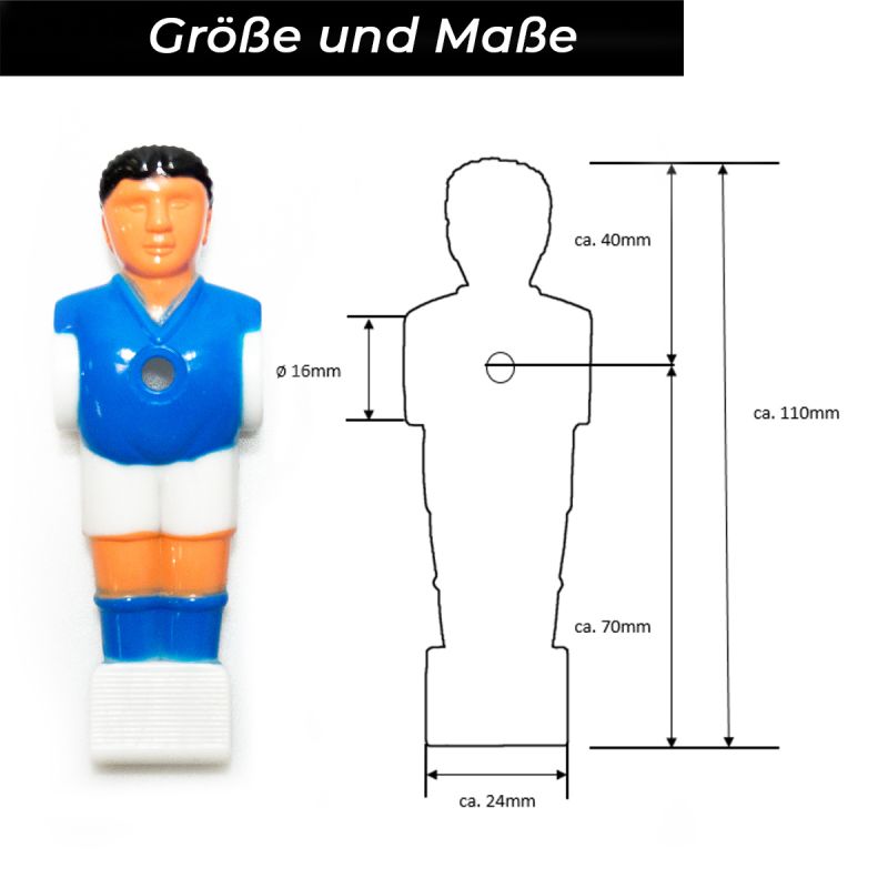 Bandito - Kickerfigur Profi blau/weiß für 16 mm Kickerstangen (1 St.)