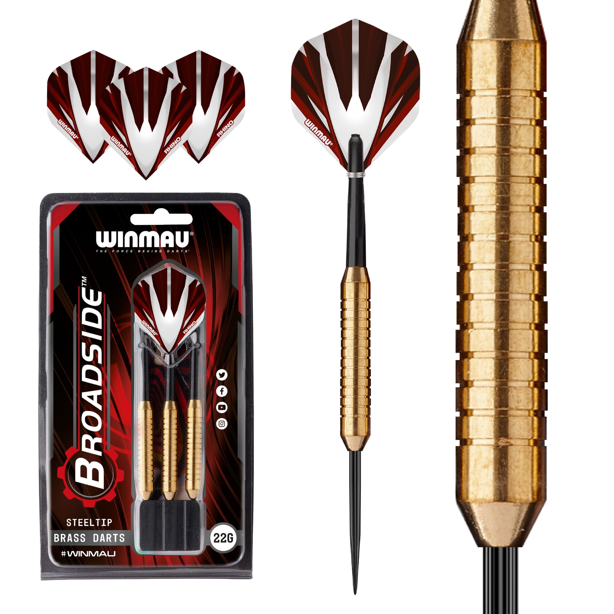 Winmau - Steeldart - Broadside Brass 22 gr.