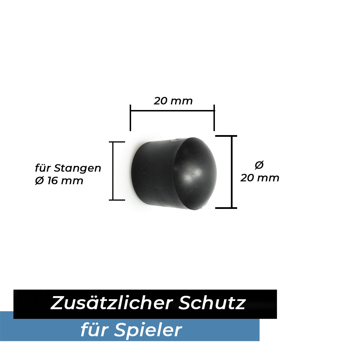 Bandito - Endkappen Standard für 16 mm Kickerstangen Set (8St.)