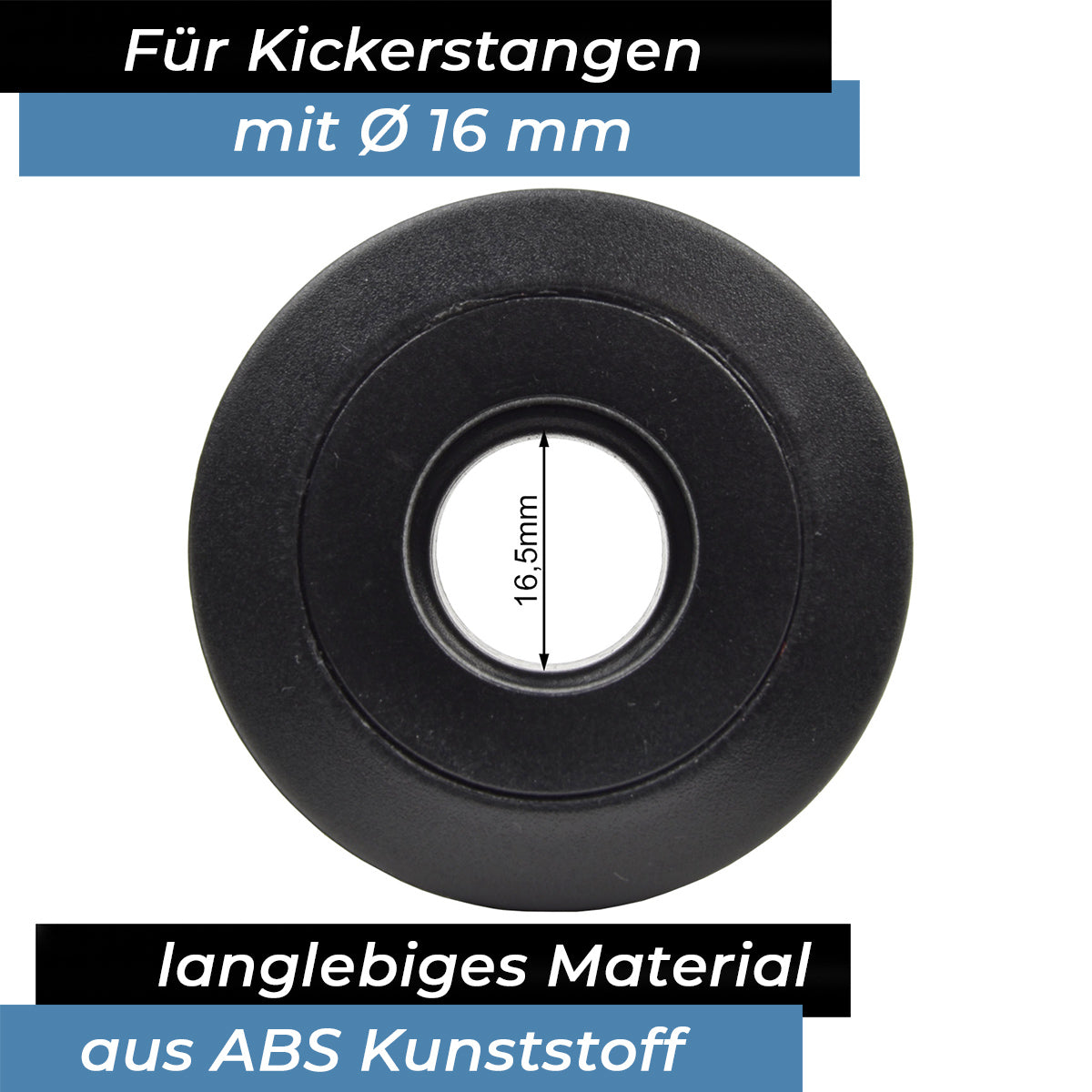 Bandito - Kugellager Universal für 16 mm Kickerstange Seitenwände 37 - 43 mm Stangenset (2 St.)
