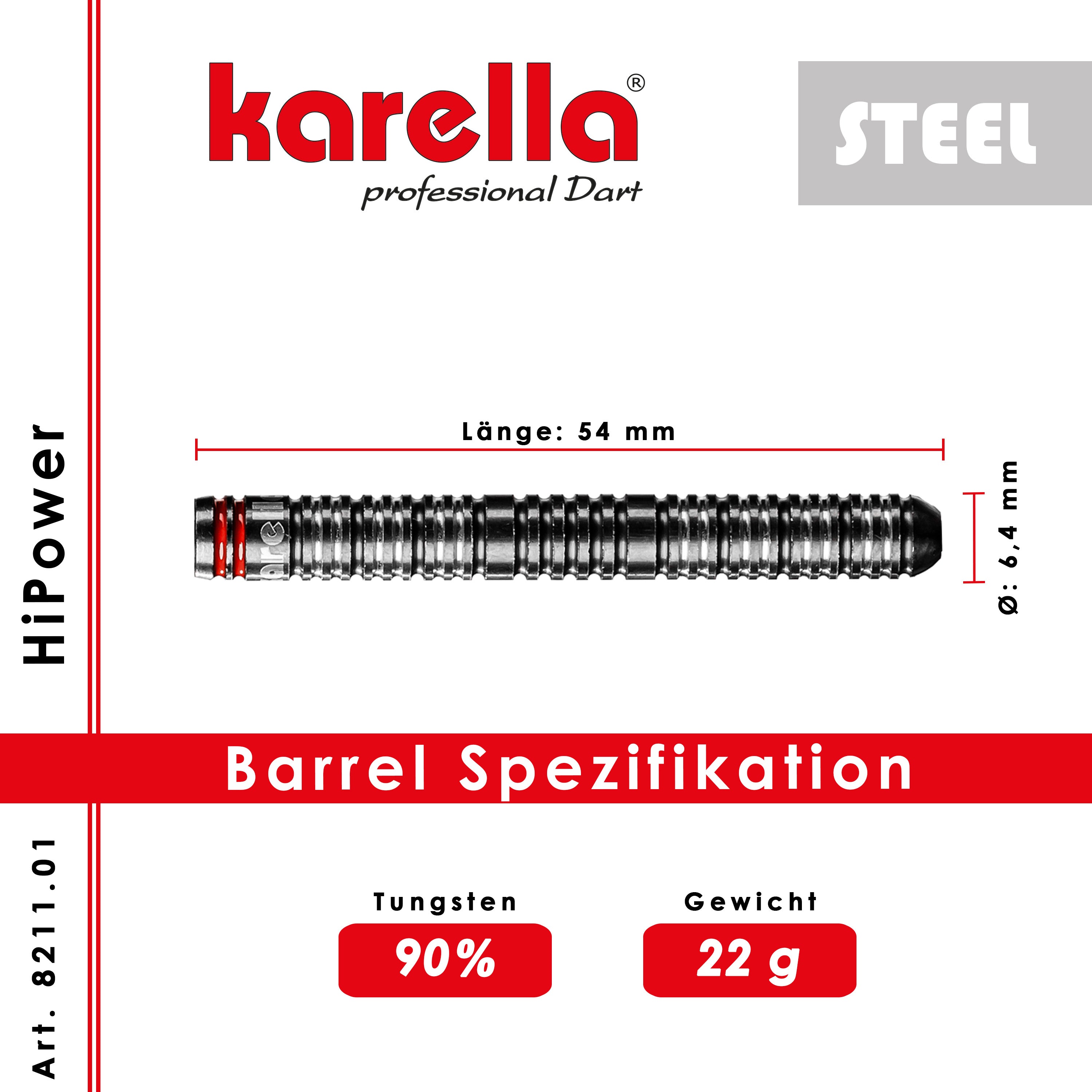 Karella - Steeldart - HiPower 90% Tungsten