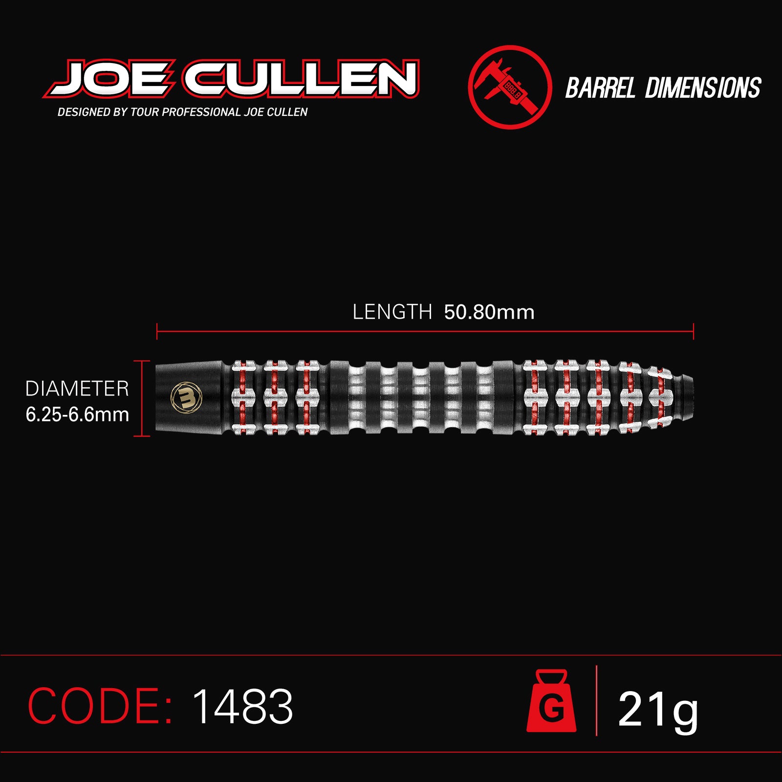 Winmau - Steeldart - Joe Cullen Ignition 21 gr.