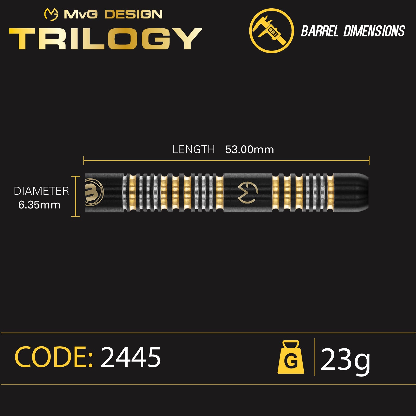 Winmau - Steeldart - MvG Trilogy 23 gr.