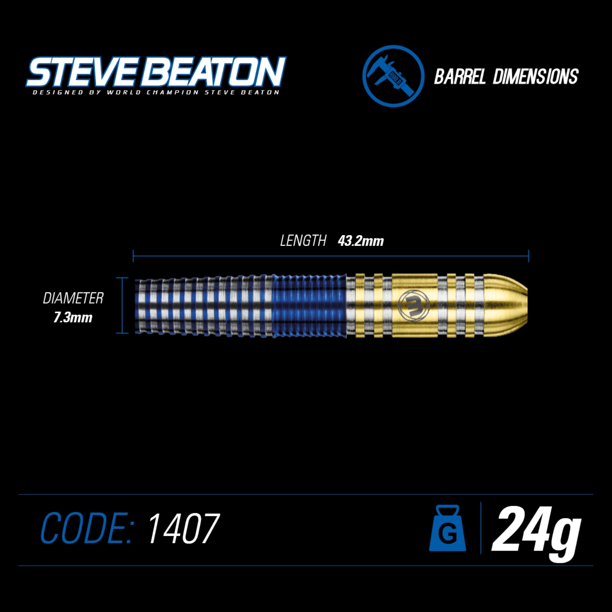 Winmau - Steeldart - Steve Beaton 24 gr.