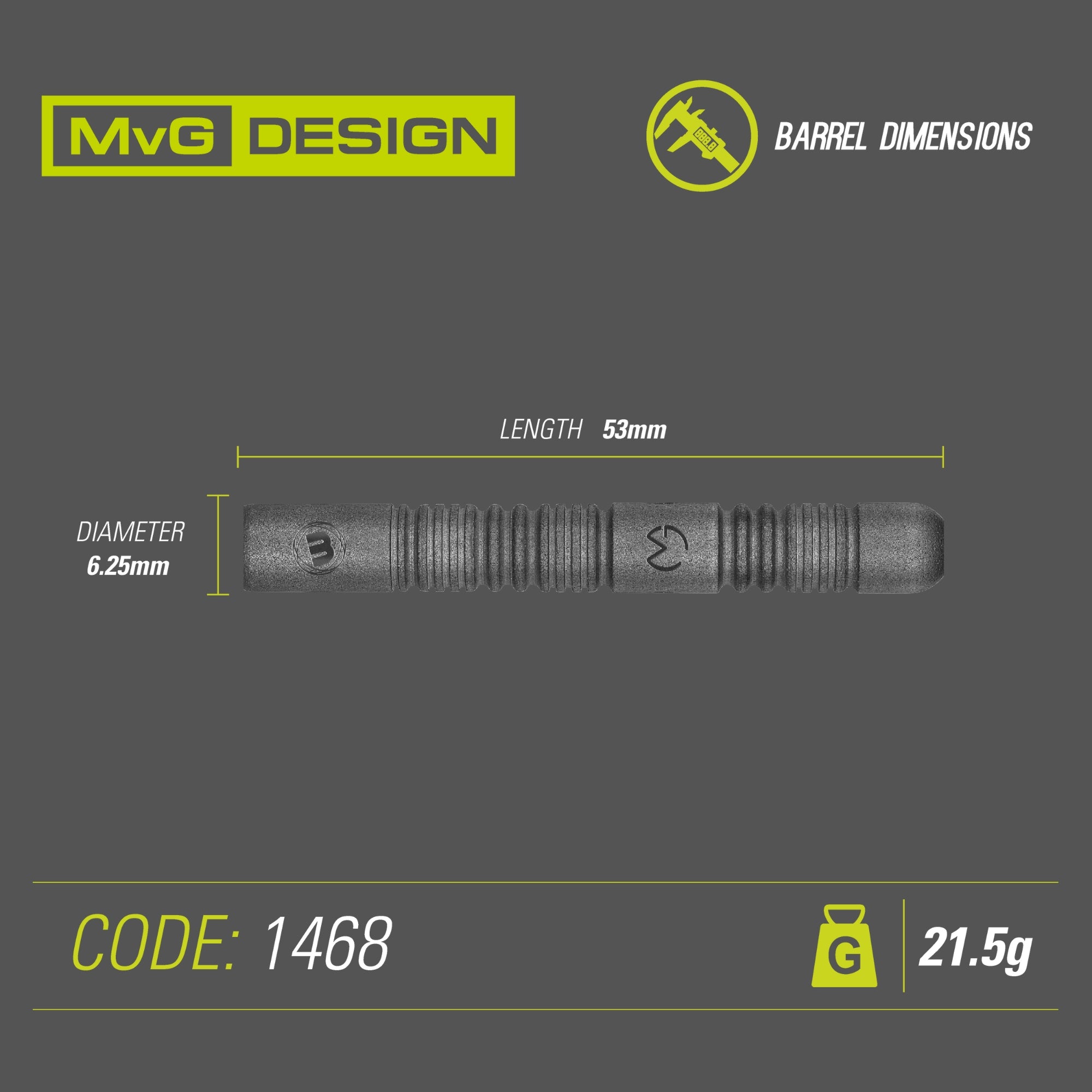 Winmau - Steeldart - MvG Exact 21,5 gr.