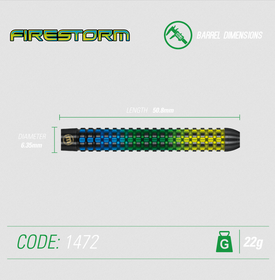 Winmau - Steeldart - Firestorm 22 gr.