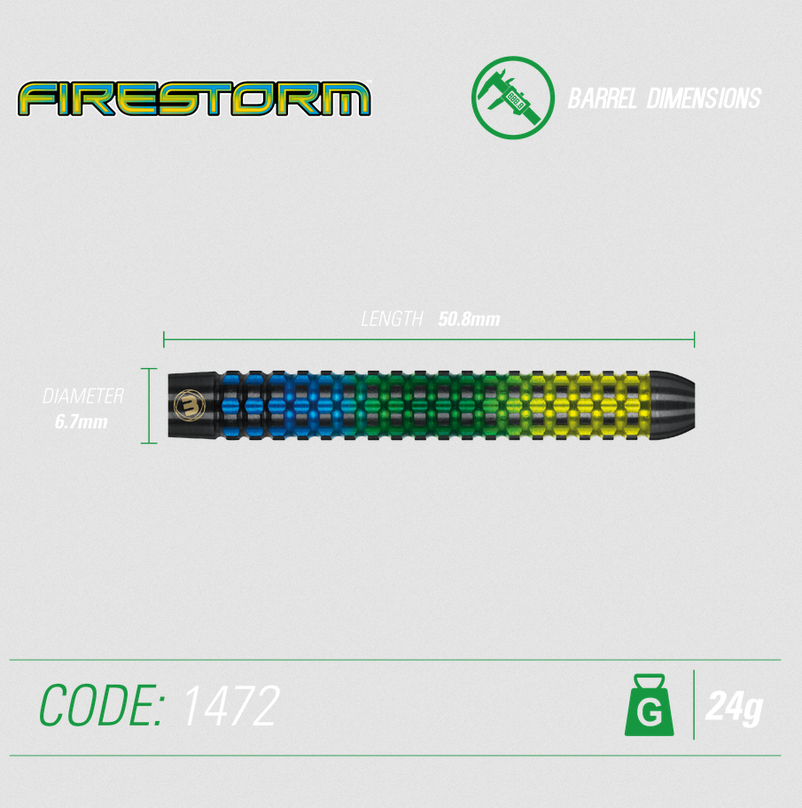 Winmau - Steeldart - Firestorm 24 gr.