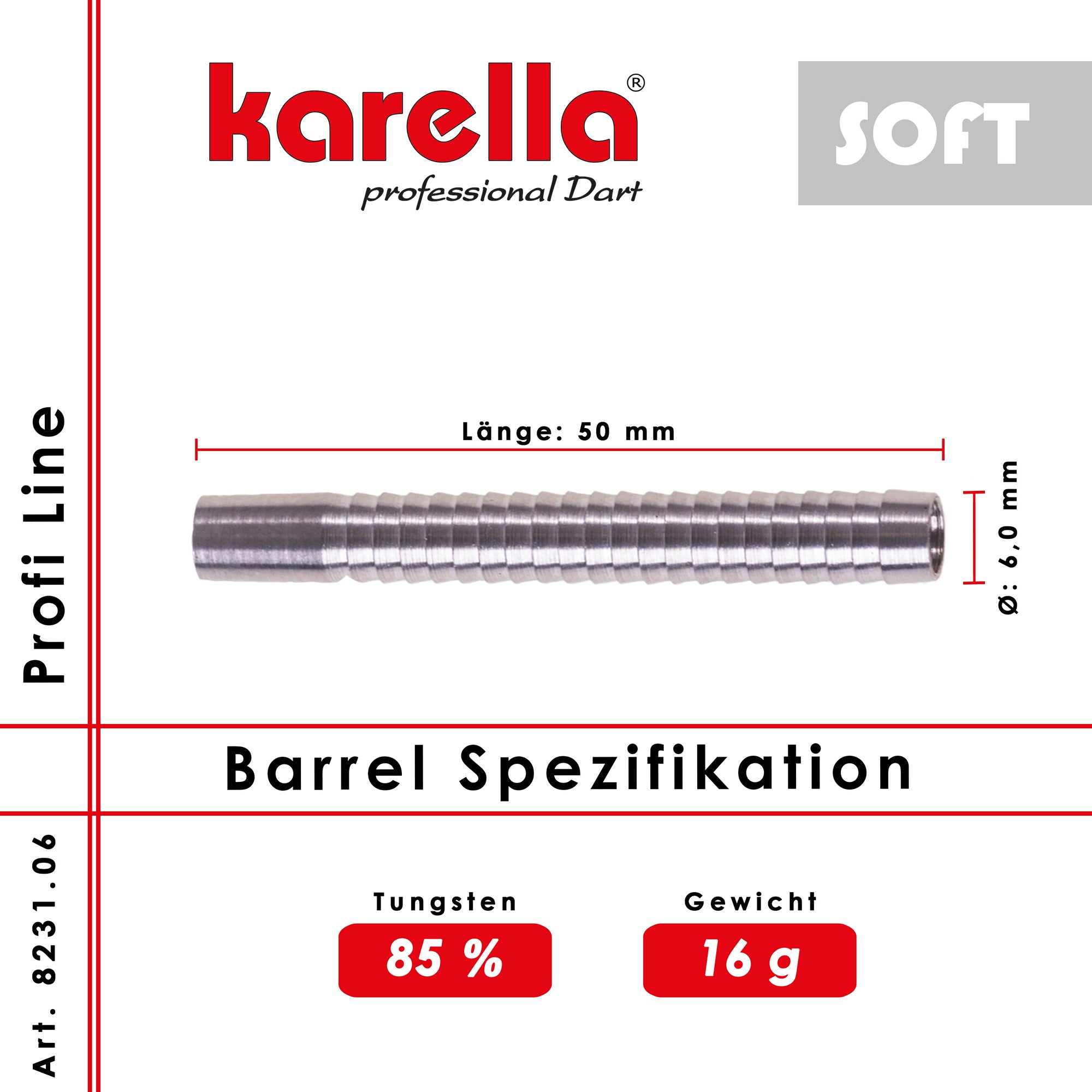 Karella - Softbarrel - Pofi Line PLS-06 85% Tungsten 16 gr.