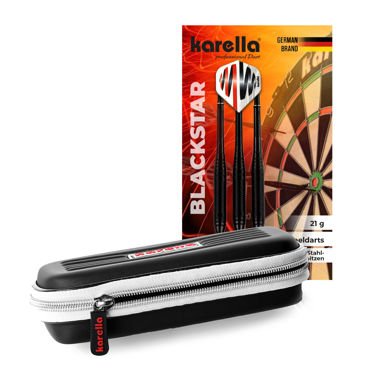 Karella - Dartset - Winner Blackstar - Steeldart inkl. Dartcase