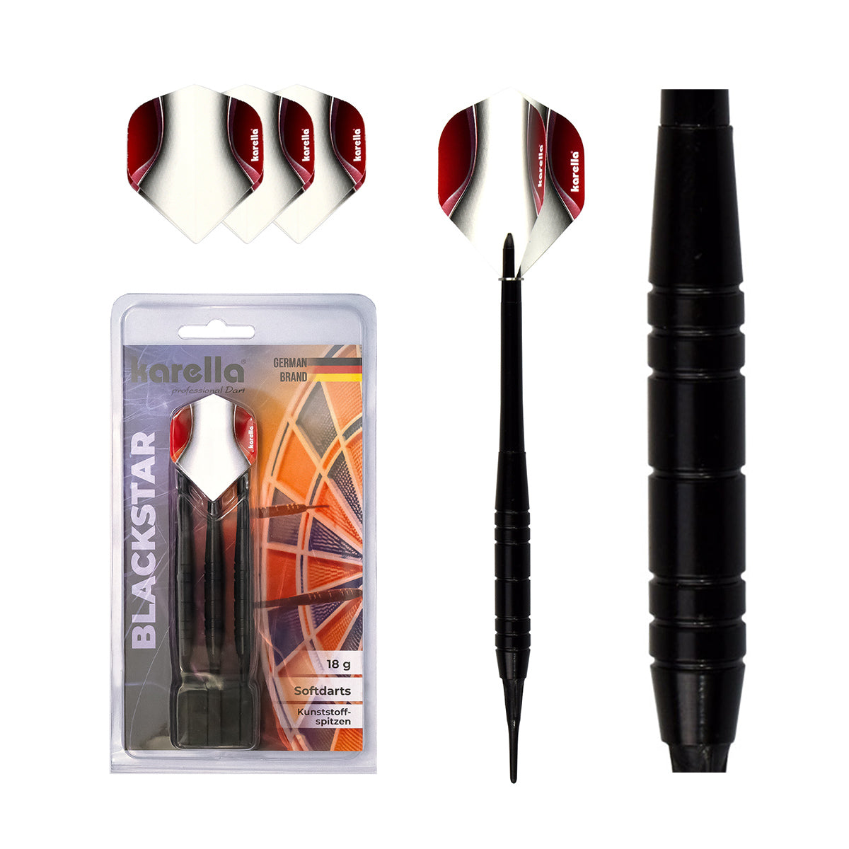 Karella - Dartset - Winner Blackstar - Softdart inkl. Dartcase