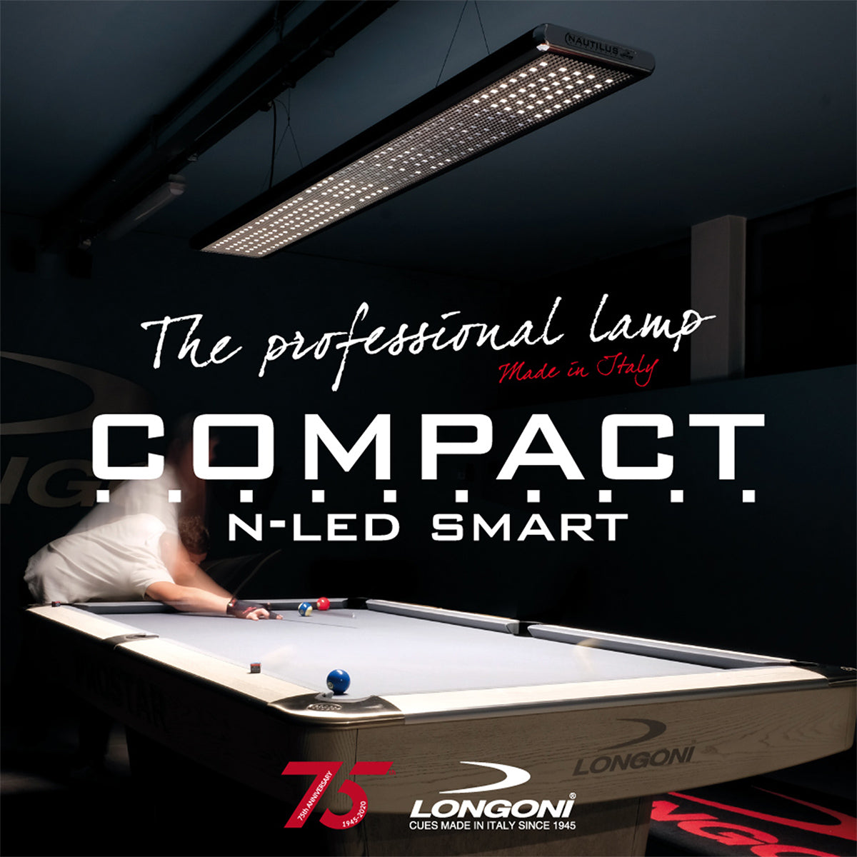Billardleuchte Langfeld Longoni Nautilus Smart LED 7ft. – 12ft.