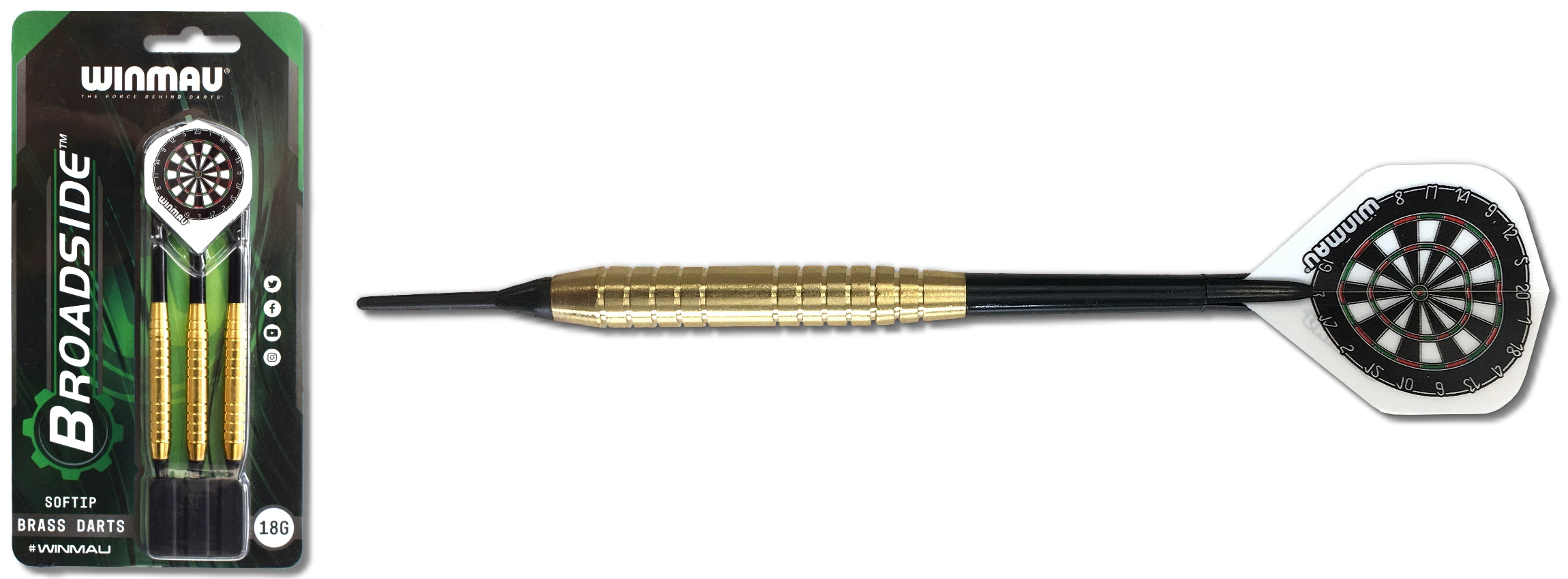 Winmau - Softdart - Broadside Brass 18 gr.