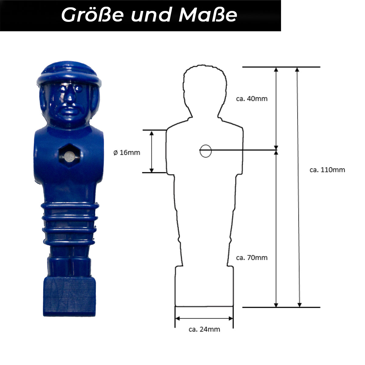 Bandito - Kickerfigur MasterCup blau für 16 mm Kickerstangen (11 St.)