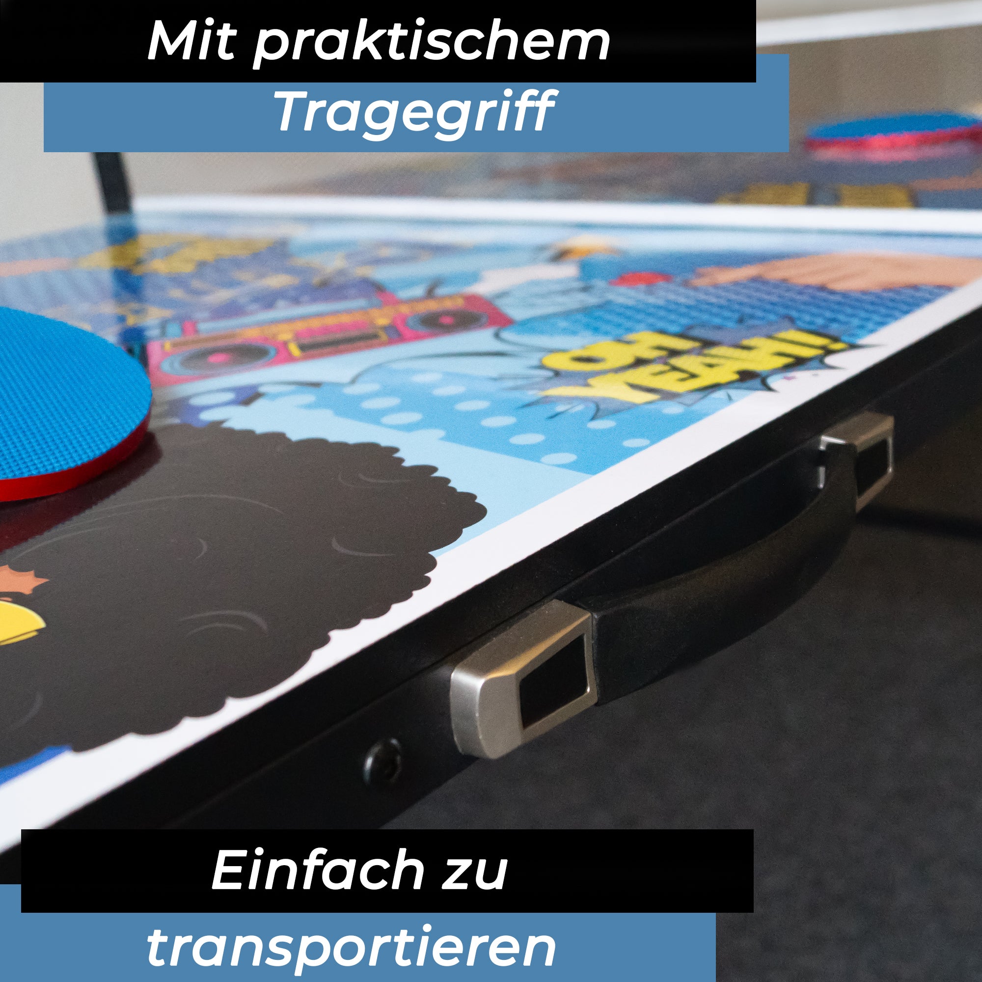 Bandito – Mini-Tischtennisplatte Comic Style, klappbar
