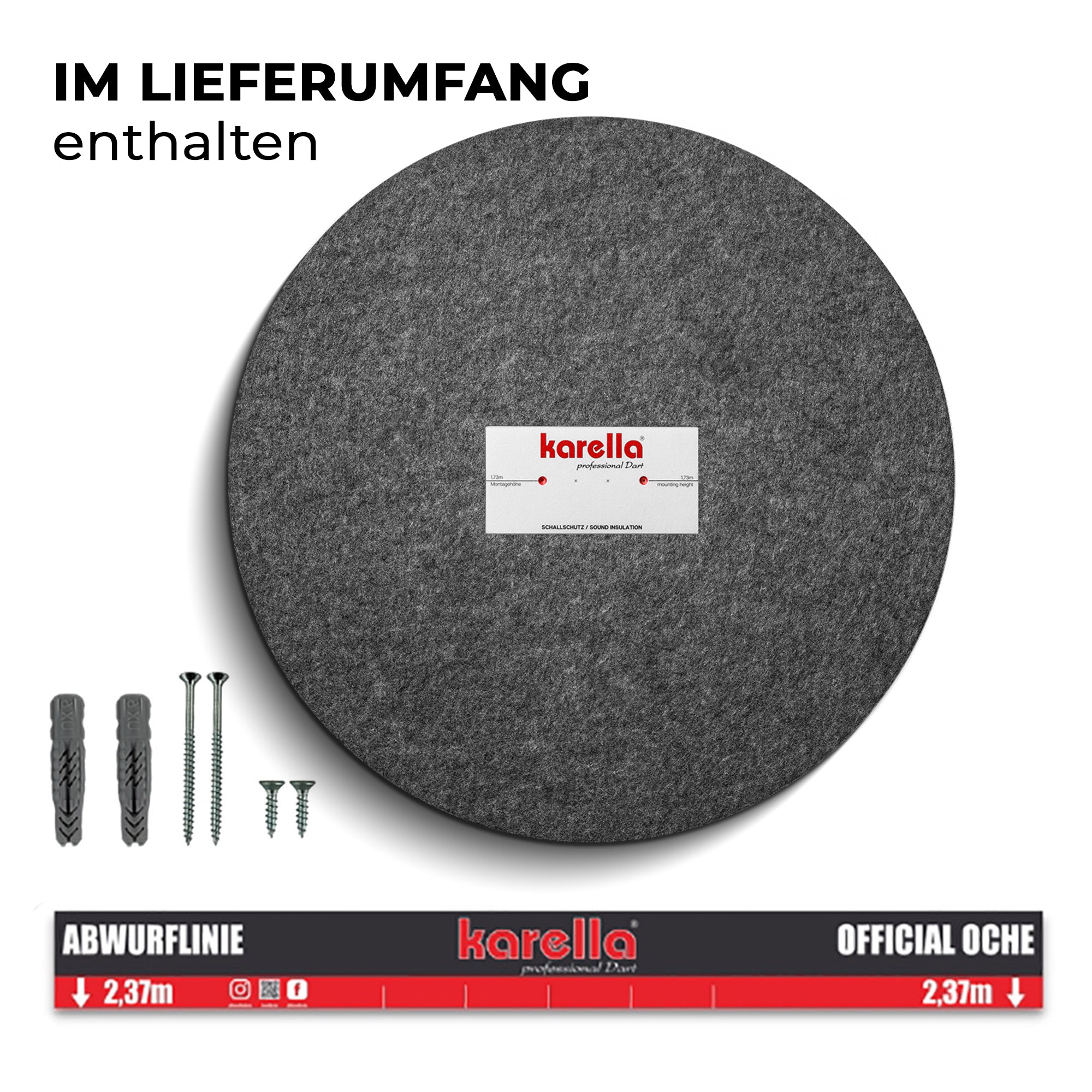 Karella - Schallschutz für Steeldartboards mit integriertem Surround/Auffangring