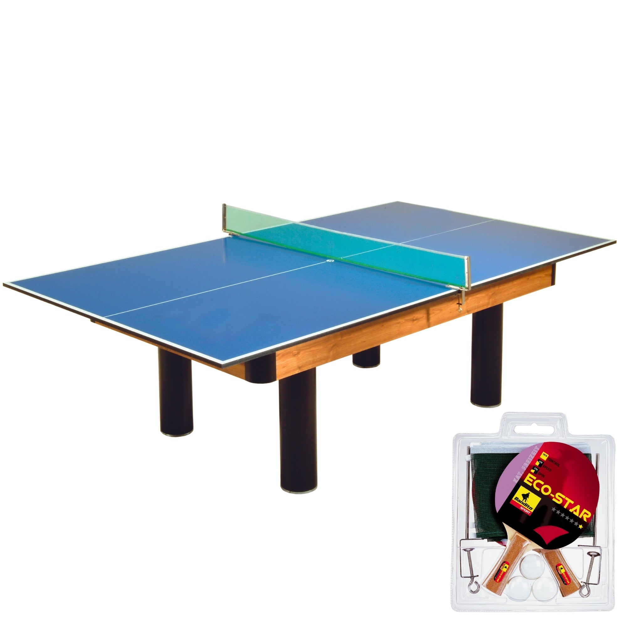 Tischtennisplatte als Auflage inkl. Netzgarnitur, 2 Schläger und Bälle