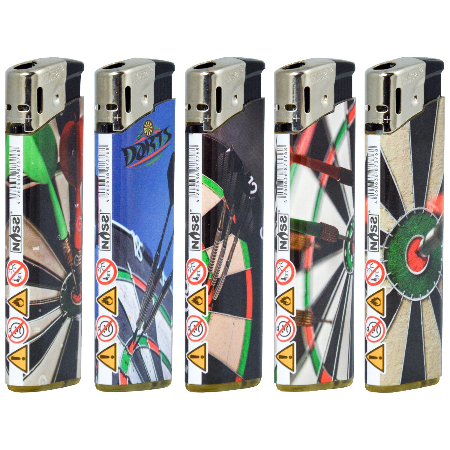 Feuerzeug mit Dartmotiv 50 St. inkl. Display