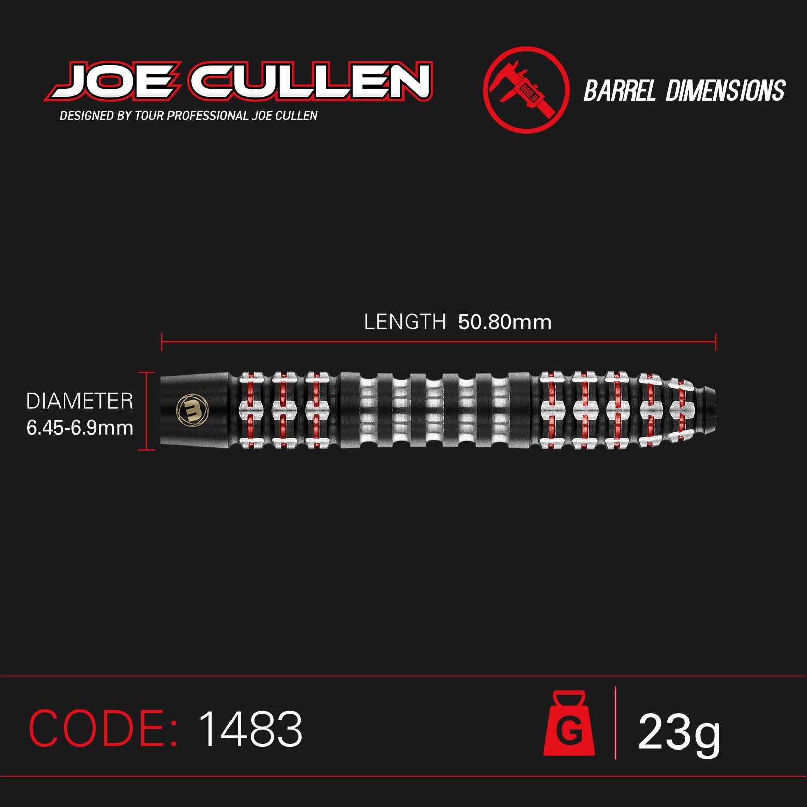 Winmau - Steeldart - Joe Cullen Ignition 23 gr.