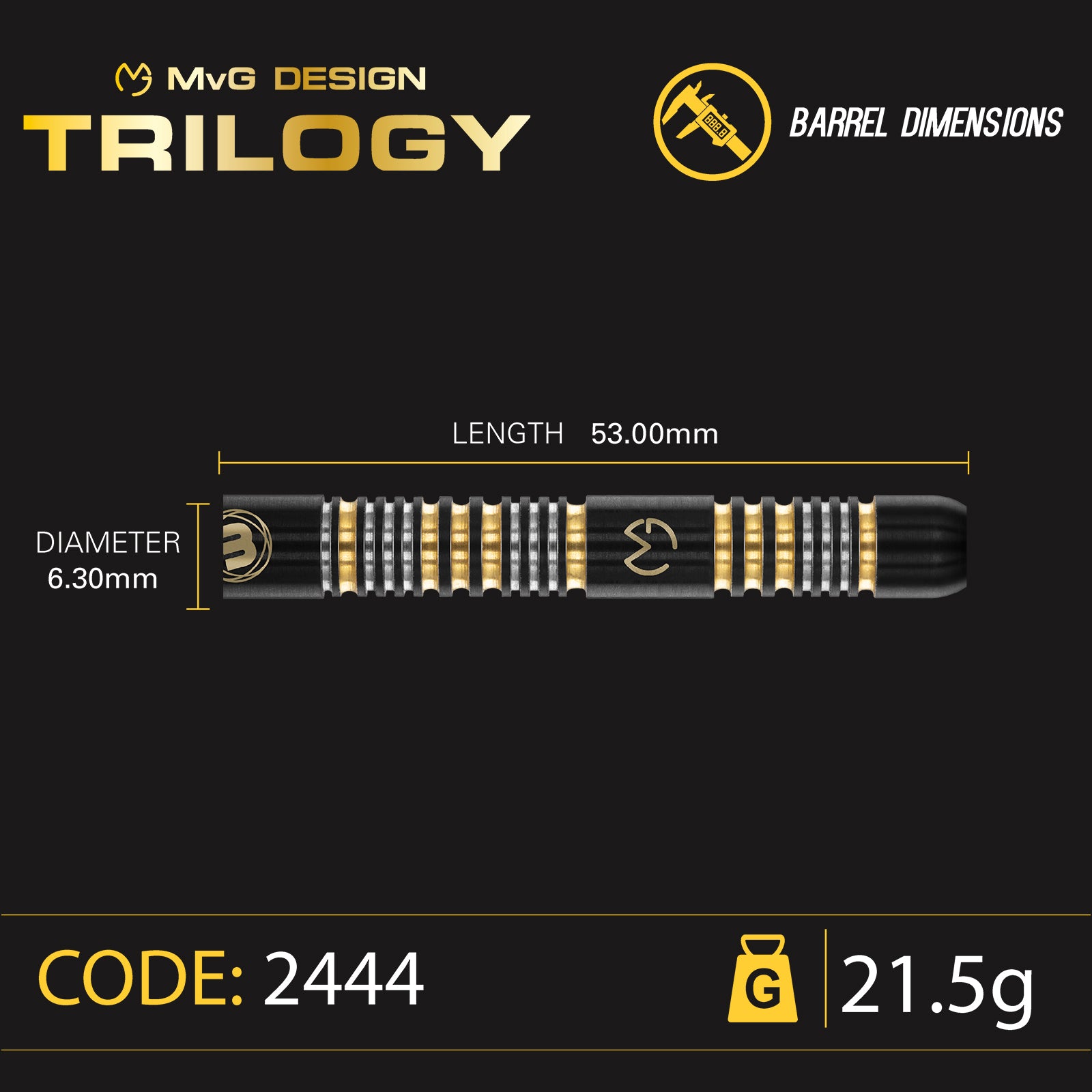 Winmau - Steeldart - MvG Trilogy 21,5 gr.